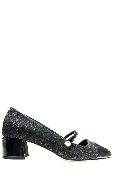 Jimmy Choo Elisa Glittery Pumps In Black