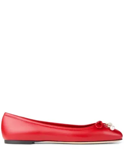 Jimmy Choo Elme Ballerina Shoes In Red