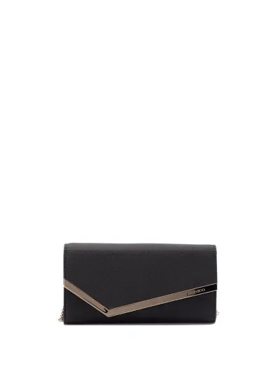 Jimmy Choo Embellished Fabric Emmie Clutch In Black  