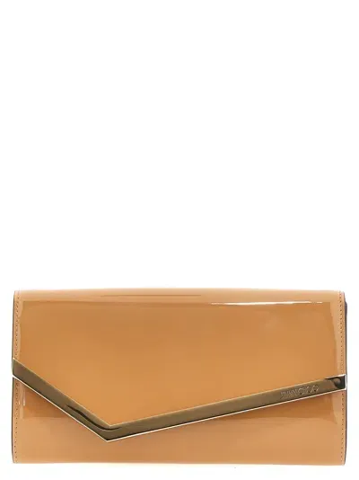 Jimmy Choo Emmie Clutch In Beige