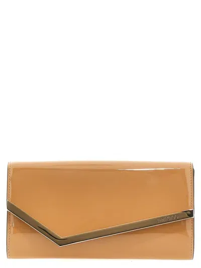 Jimmy Choo 'emmie' Clutch In Beige