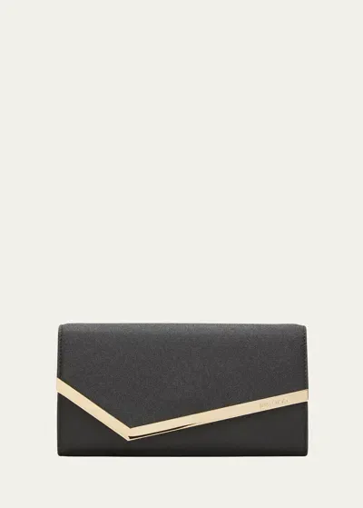 Jimmy Choo Emmie Patent Leather Clutch In Black