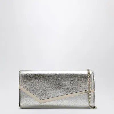 Jimmy Choo Emmie Shoulder Bag With Glitter Champagne In Beige