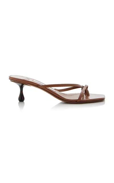 Jimmy Choo Etana Leather Sandals In Tan Tortoise