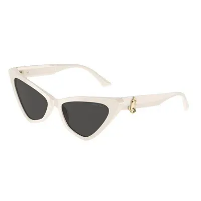 Jimmy Choo Eyewear Triangle Frame Sunglasses In White