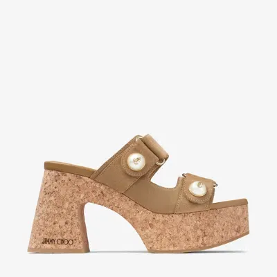 Jimmy Choo Fayence Wedge 95 In Rattan