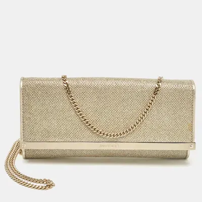 Pre-owned Jimmy Choo Gold Lurex Fabric Milla Chain Clutch