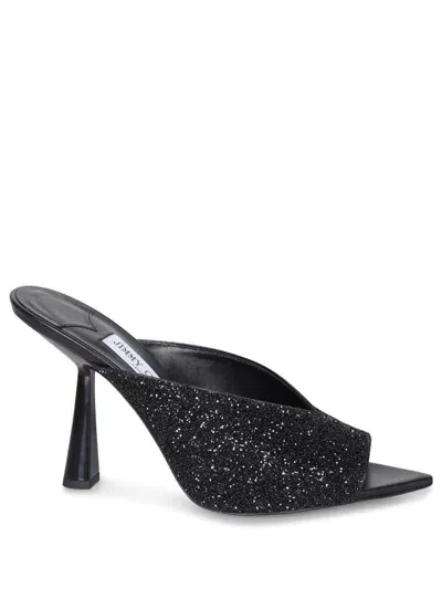 Jimmy Choo 100mm Maryanne Sculpted-heel Mules In Black