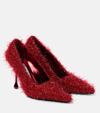 Jimmy Choo Ixia 95 Velvet Pumps In Rot