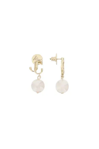 Jimmy Choo Jc Pearl Earrings In 金子