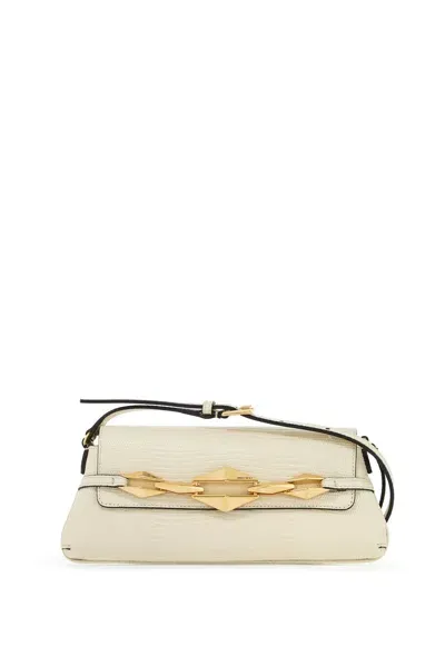 Jimmy Choo Leather Diamond Shoulder Bag In Bamboo Gold