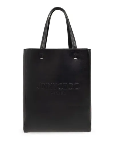 Jimmy Choo Lenny Leather Tote Bag In Black