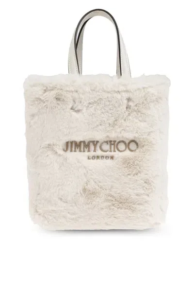 Jimmy Choo Small N/w Lenny Suede & Shearling Bag In White