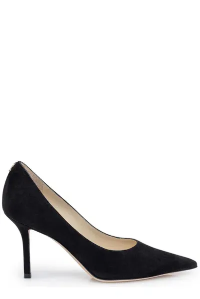 Jimmy Choo Embellished Pointed Toe Pumps In Black