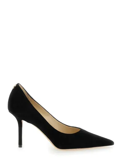 Jimmy Choo Black Love 85 Suede Pumps