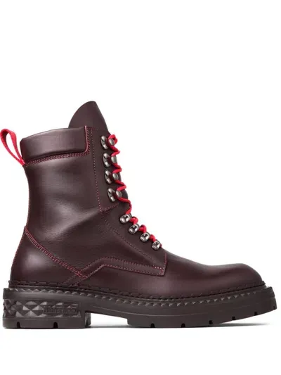 Jimmy Choo Marlow Combat Boots In Red