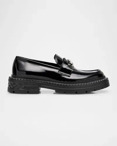 Jimmy Choo Men's Marlow Penny Loafers In Black Crystal