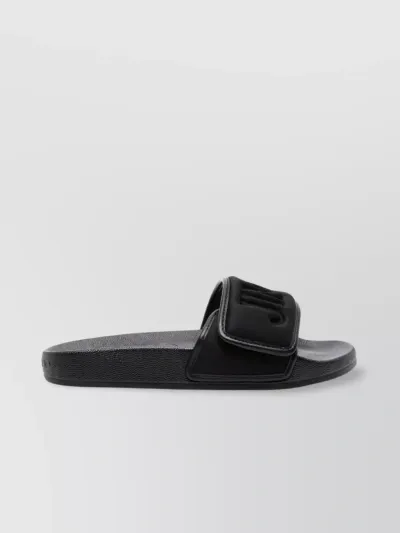 Jimmy Choo Monnogram Fitz Slides In Black