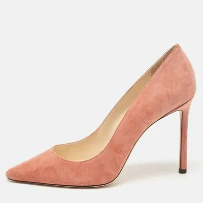 Pre-owned Jimmy Choo Pink Suede Romy Pumps Size 40