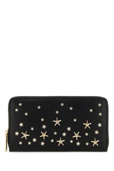 Jimmy Choo Pippa Embellished Continental Wallet In Black