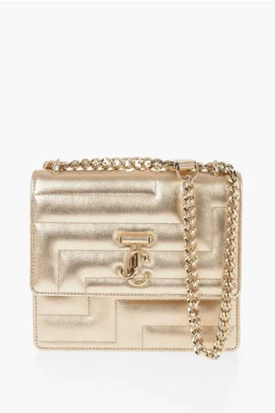 Jimmy Choo Varenne Metallic Shoulder Bag In Neutrals