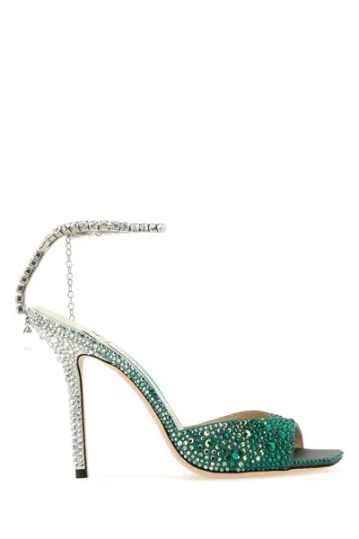 Jimmy Choo Sandals In Emeraldcrystal