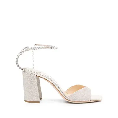 Jimmy Choo Saeda 85mm Leather Sandals In Silver