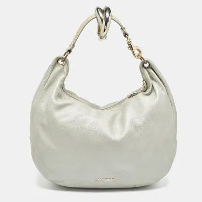 Pre-owned Jimmy Choo Silver Leather Large Solar Hobo