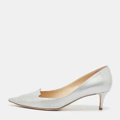 Pre-owned Jimmy Choo Silver Leather Pumps 38