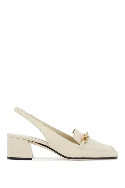 Jimmy Choo Décolleté Slingback Diamond Tilda 45 In Pelle Goffrata Lucertola In Neutro