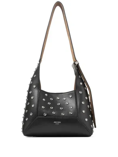 Jimmy Choo Small Diamond Shoulder Bag In Black