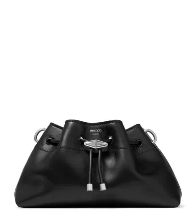 Jimmy Choo Small Leather Cinch Bucket Bag In Black