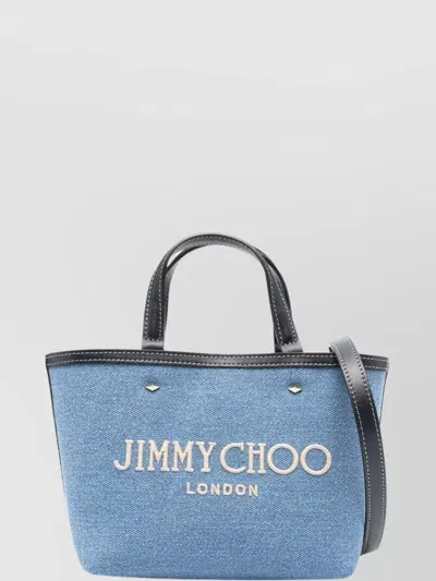 Jimmy Choo Mini Marli Denim Tote Bag In Blue