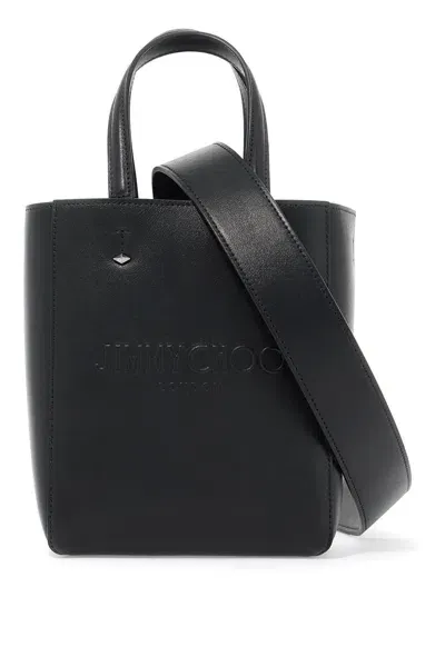 Jimmy Choo Smooth Leather Lenny N/s Tote Bag. In Black Dark Silver (black)