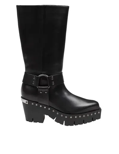 Jimmy Choo Bold Platform Studded Mid-calf Boots In Black