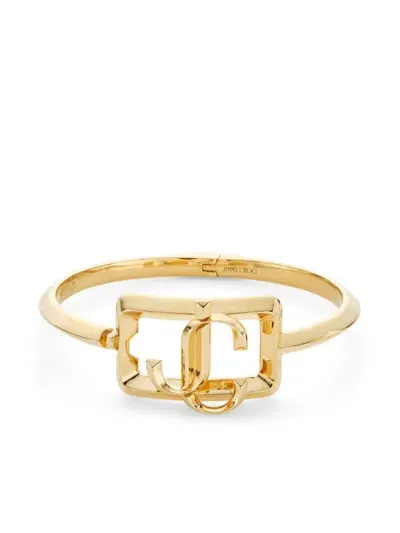 Jimmy Choo Square Jc Cuff Bracelet In Gold