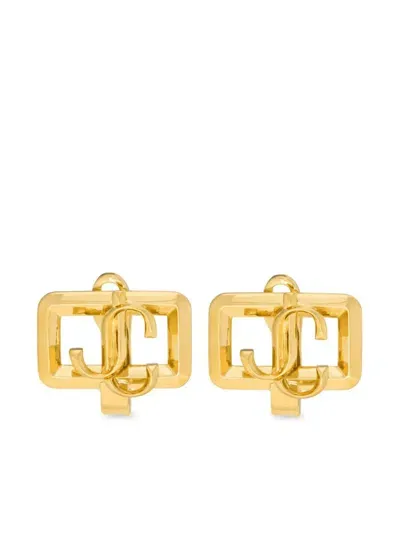 Jimmy Choo Square Jc Earring In Gold