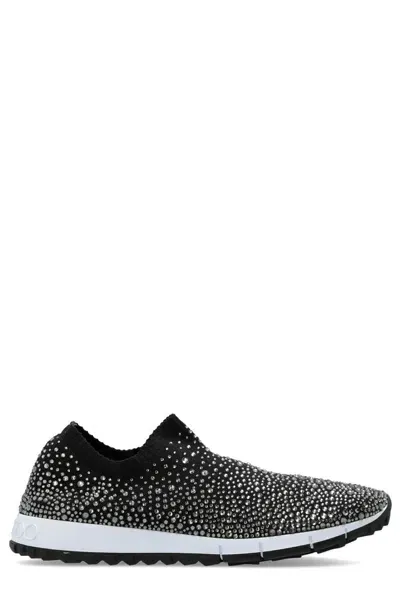 Jimmy Choo Verona Crystal-embellished Sneakers In Black