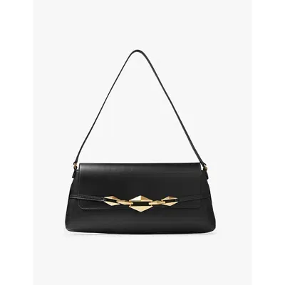 Jimmy Choo Diamond Leather Shoulder Bag In Black/gold