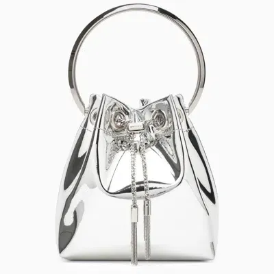 Jimmy Choo Bon Bon Bucket Bag In Silver