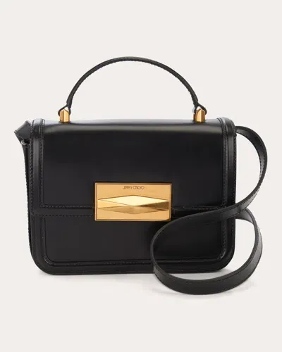 Jimmy Choo Diamond Leather Tote Bag In Black/gold