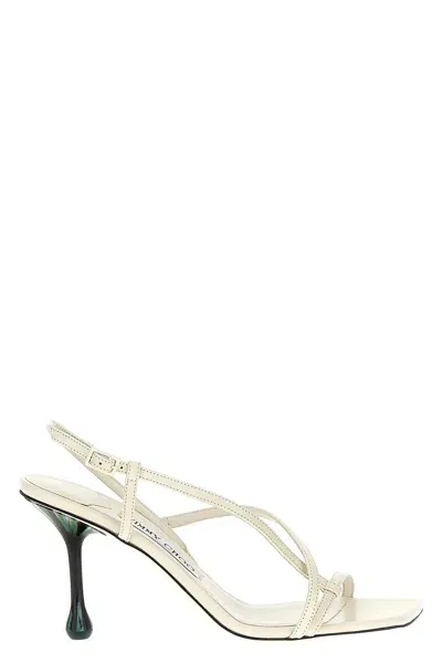 Jimmy Choo Etana 80 Nappa Leather Heeled Mules In White