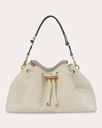 Jimmy Choo Cinch M Leather Shoulder Bag In Latte/gold