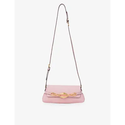 Jimmy Choo Diamond Croc-embossed Mini Leather Shoulder Bag In Rose/gold