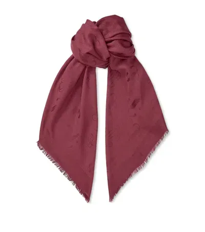 Jimmy Choo Wool-silk Emani Scarf In Red