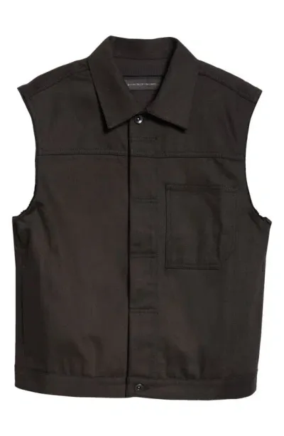 Jkeefer Sleeveless Cotton Twill Jacket In Black