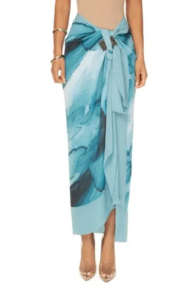 Jluxlabel Marine Print Sarong In Blue