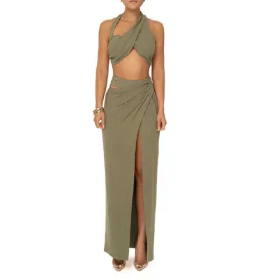 Jluxlabel New Age Crop Top & Skirt Set In Green