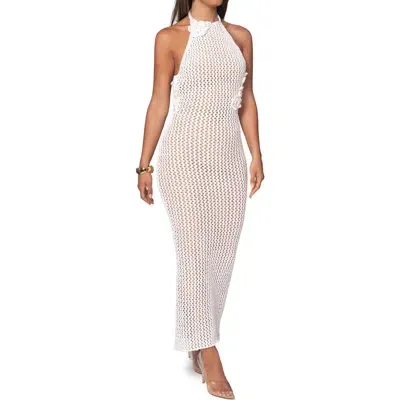 Jluxlabel Paradise Open Stitch Maxi Dress In White