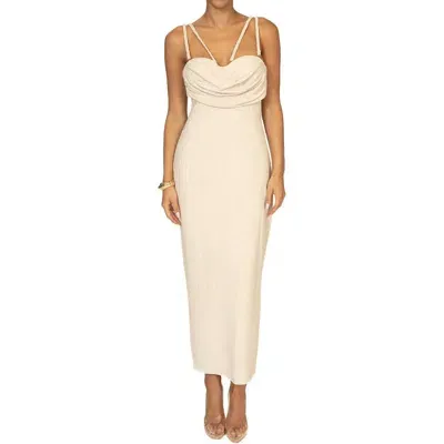 Jluxlabel Visions Of You Sleeveless Dress In Beige